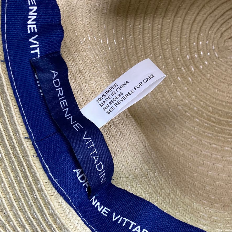 ADRIENNE VITTADINI Multicolor Striped Brim Straw Sun Hat SZ OS