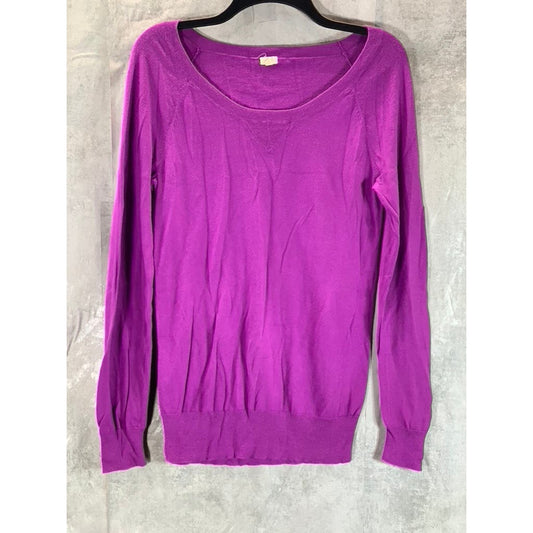 J.CREW Women's Purple Crewneck Lightweight Long Sleeve Pullover Sweater SZ S