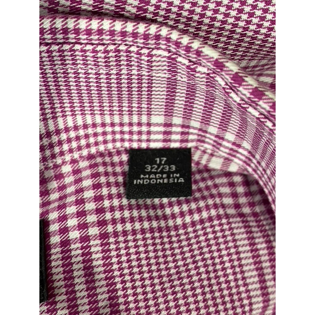 THE MEN'S STORE At Bloomingdales Men's Red Check Stretch Dress Shirt 17 32/33