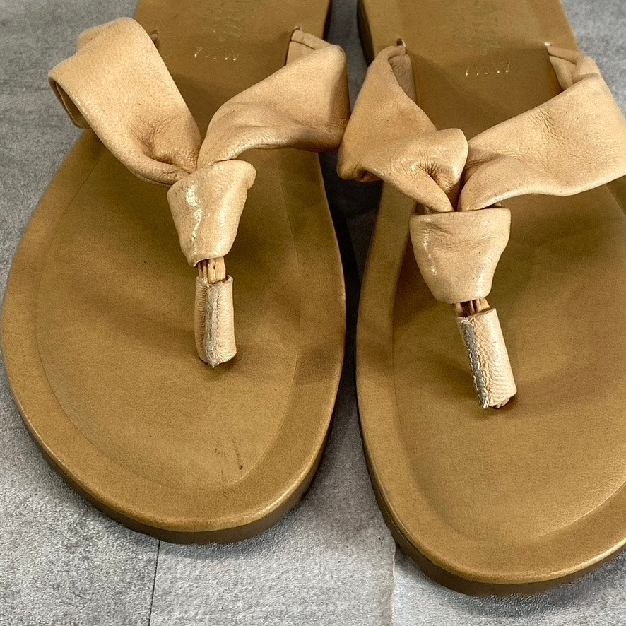 BELLA-VITA Women's Wide Width Natural Leather Italy Thong Sandals SZ 7.5W