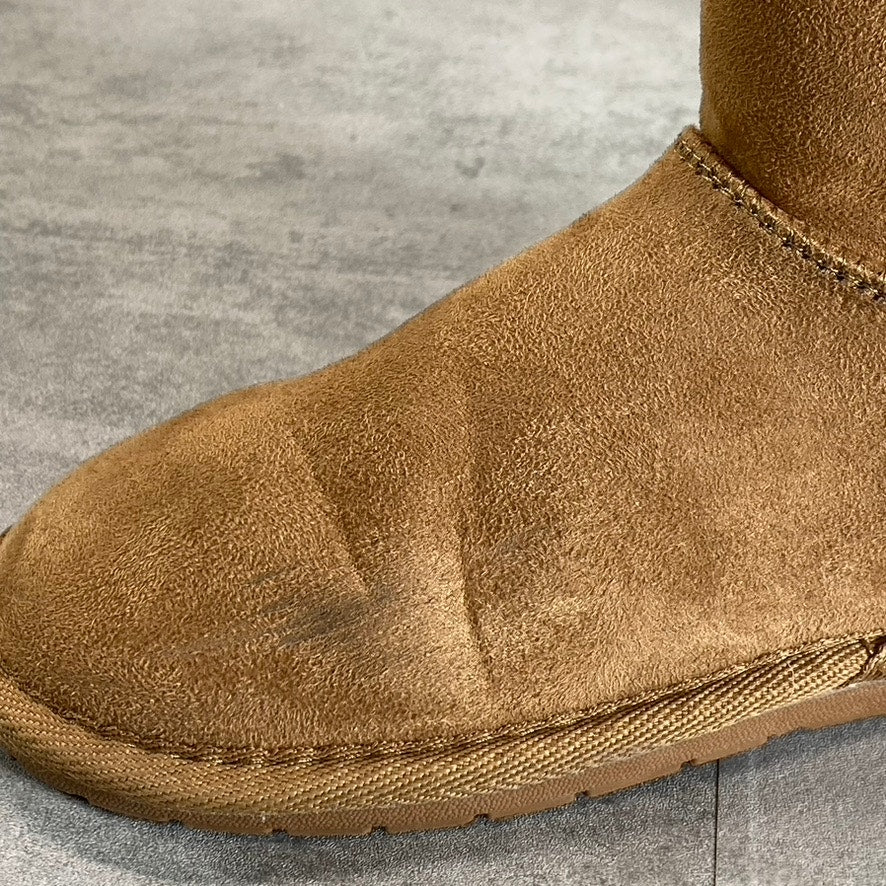 SUGAR Women's Cognac Marty Cozy Faux Fur Memory Foam Pull-On Boots SZ 7