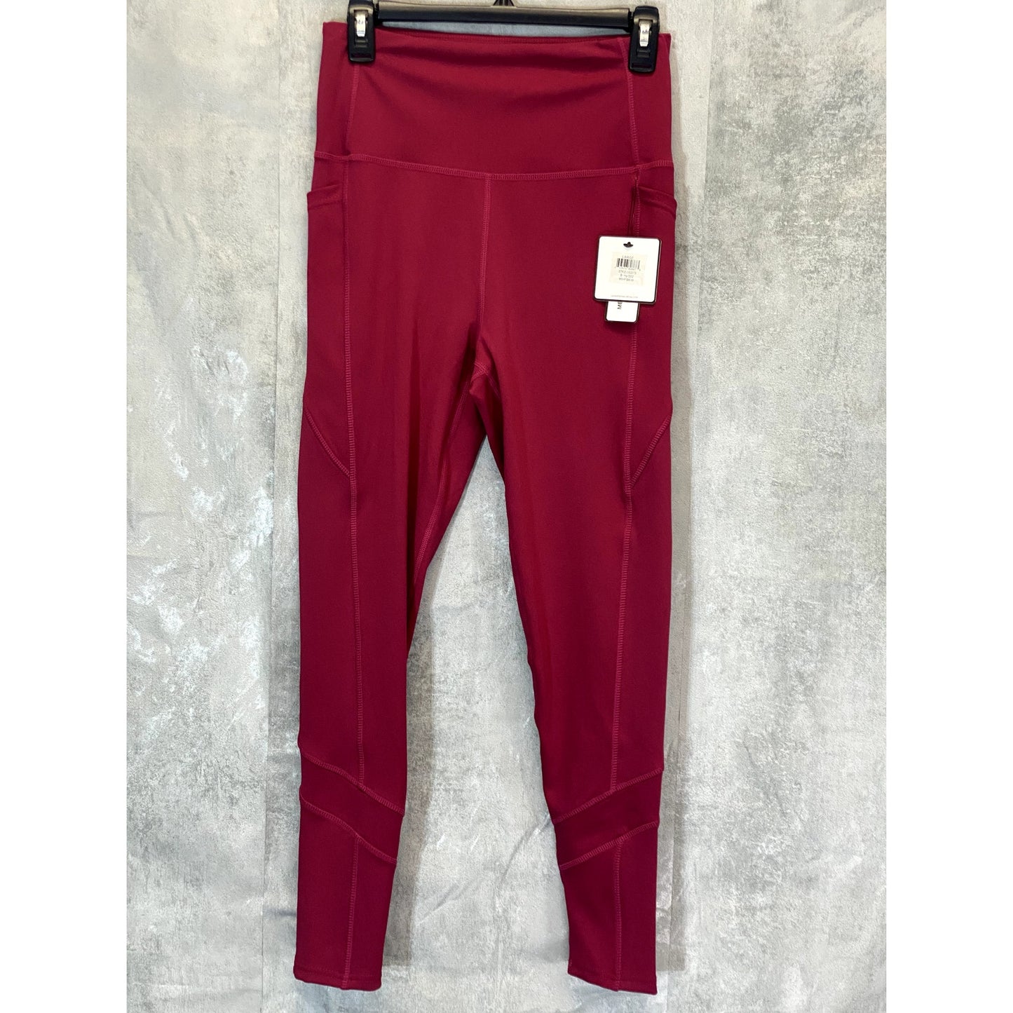 LAUNDRY By Shelli Segal Women's Solid Berry Side Media Pocket High-Rise Leggings SZ L