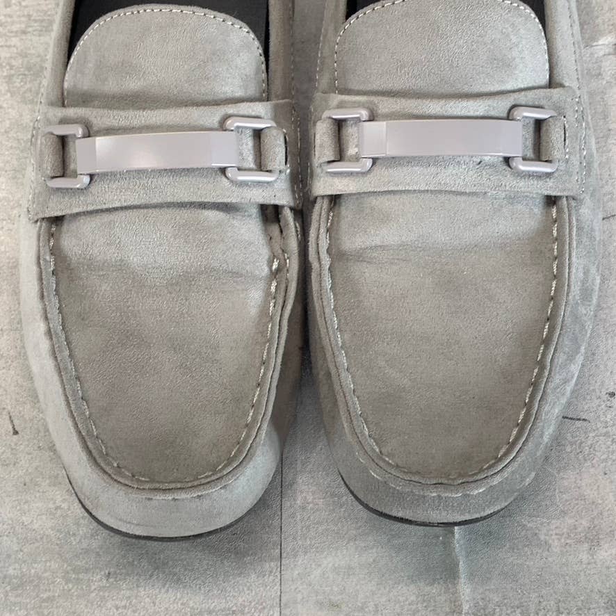 ALFANI Men's Light Grey Egan Faux-Suede Slip-On Moc-Toe Driver Loafers SZ 9