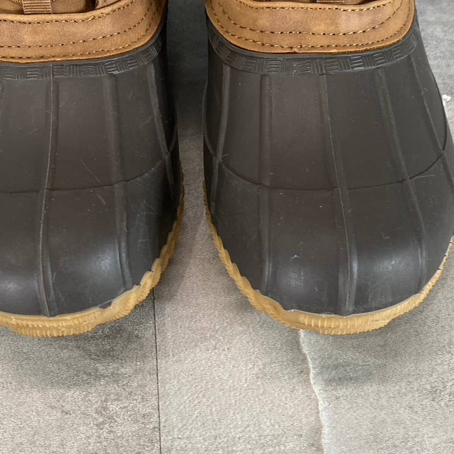 TOMMY HILFIGER Women's Dark Brown Rainah Faux-Leather Faux-Fur Duck Boots SZ 10