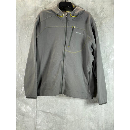 EDDIE BAUER Men's Gray Free Heat Motion Hooded Full-Zip Jacket SZ 2XL