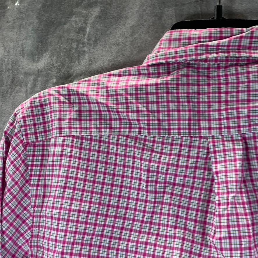 RALPH LAUREN Men's Pink Gingham Classic -Fit Button-Up Long-Sleeve Shirt SZ S