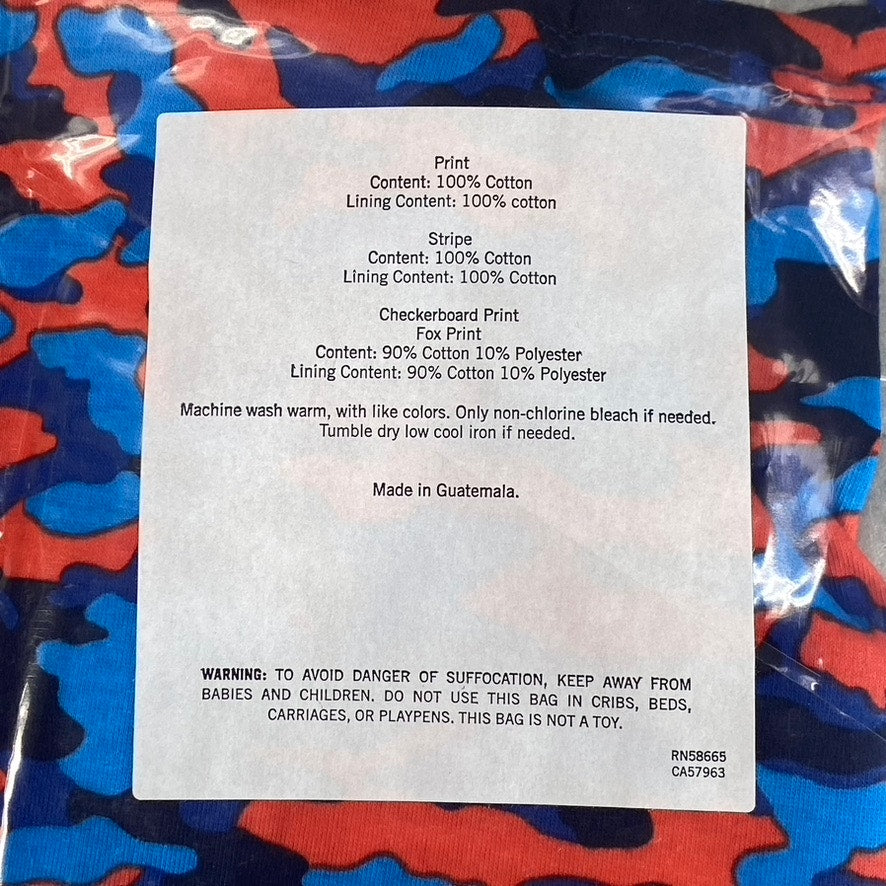 TUCKER + TATE Kids' Blue Combo Assorted Print 4-Piece Mask W/ Fabric Bag SZ 5-10