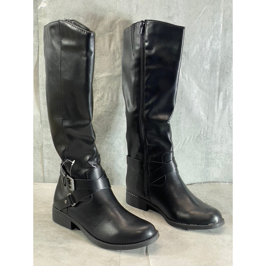 STYLE & CO Women's Black Marliee Full Side-Zip Round-Toe Tall Riding Boots SZ7.5