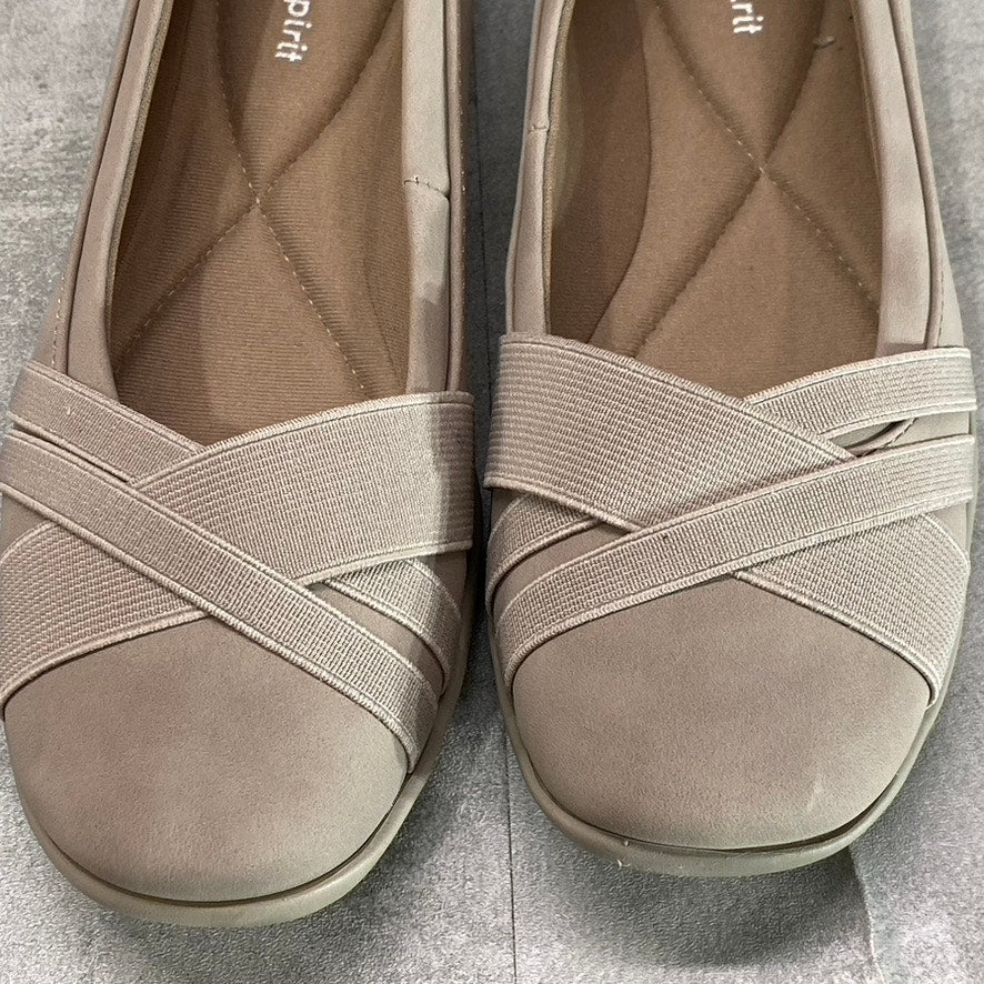 EASY SPIRIT Women's Taupe Acasia Round-Toe Slip-On Ballet Flats SZ 5.5