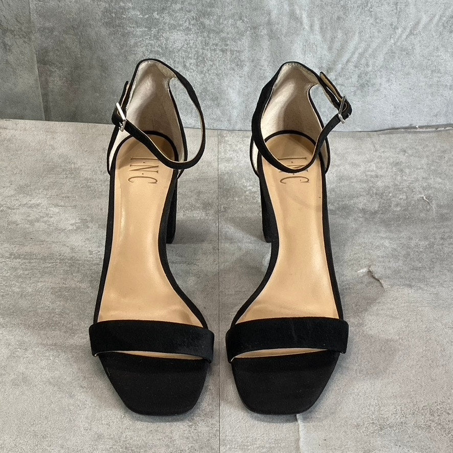 INC INTERNATIONAL CONCEPTS Women's Black Suede Lexini Two-Piece Sandals SZ 8.5