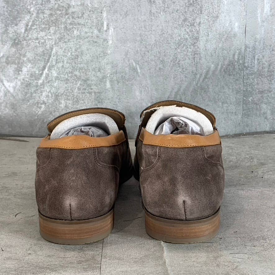 THOMAS & VINE Men's Brown Leather Hawthorn Apron Toe Tassel Loafers SZ 11