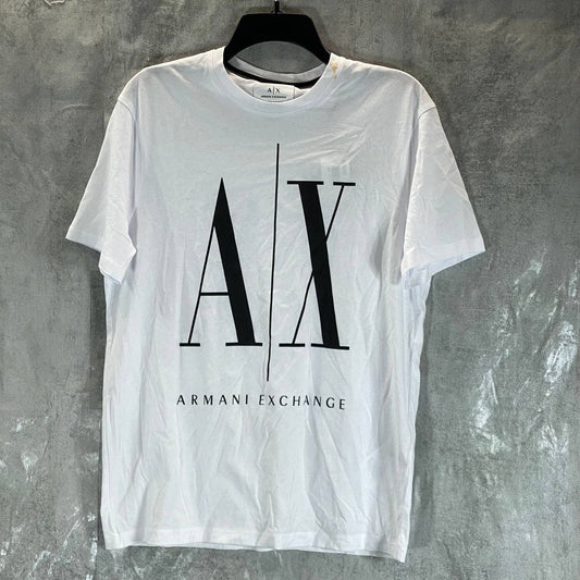 A|X ARMANI EXCHANGE Men's White Regular-Fit Icon Logo Crewneck T-Shirt SZ S