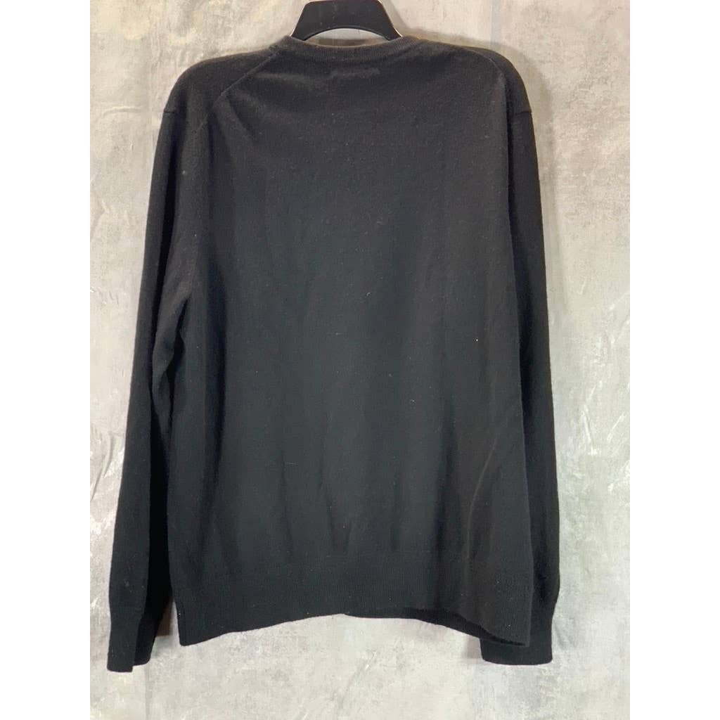 VINCE. Men's Deep Black V-Neck Cashmere Pullover Sweater SZ XL