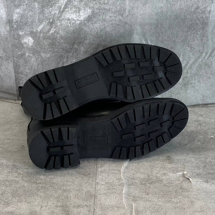 ALFANI Step 'N Flex Women's Black Smooth Tackoma Lug-Sole Pull-On Boots SZ 5