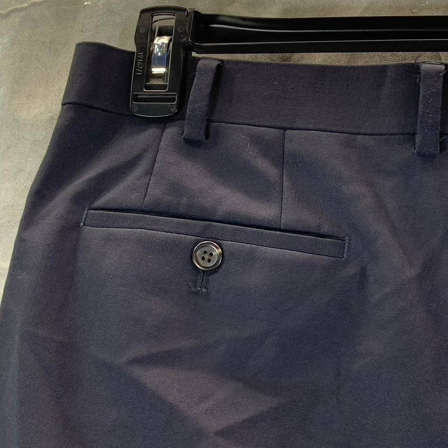 LAUREN RALPH LAUREN Men's Navy Total Comfort Pleated Wool Dress Pants SZ 36X32