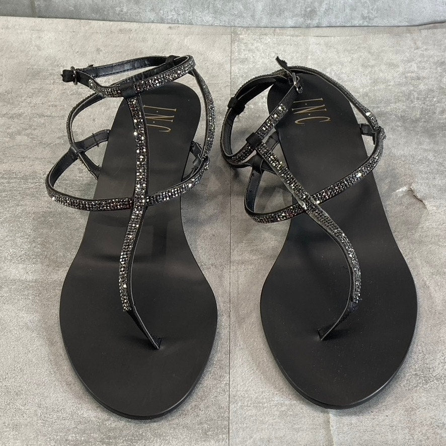 INC INTERNATIONAL CONCEPTS Bling Madge Strappy Almond-Toe Wedge Sandals SZ 10