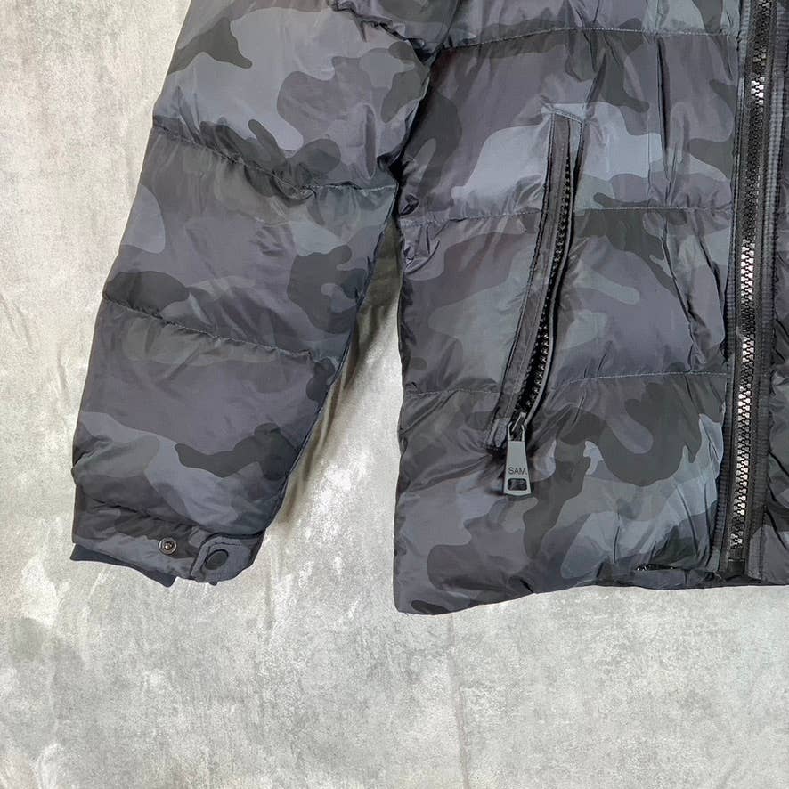 SAM NEW YORK Men's Charcoal Camo Water Resistant Glacier Puffer Jacket SZ M