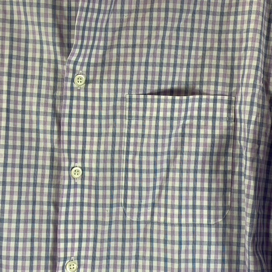 PRONTO UOMO Men's Pink Mini Check Non-Iron Button-Up Dress Shirt SZ 16.5 34-35