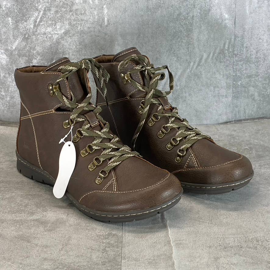 BOC Women's Brown Faux-Leather Alyssa Comfort Lace-Up Ankle Boots SZ 11