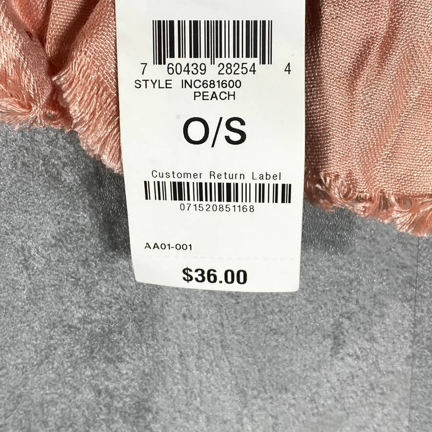 INC INTERNATIONAL CONCEPTS Women's Peach Gemstone Embellished Trim Wrap SZ OS