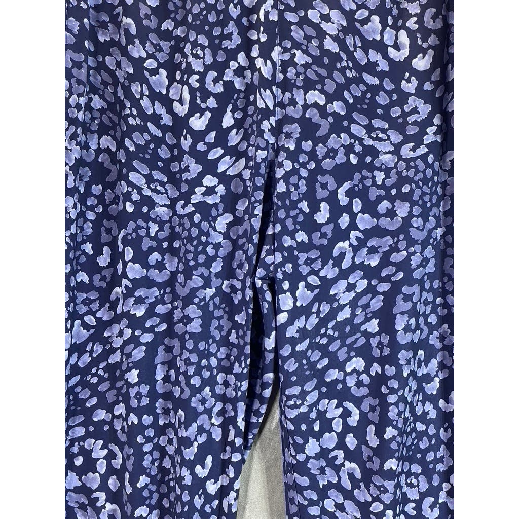 TOMMY BAHAMA Women's Blue Leopard Print Islandzone Pull-On Jogger Pant SZ XL