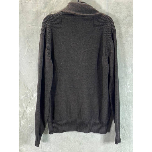 OSCAR DE LA RENTA Men's Brown Cowl Neck Long-Sleeve Pullover Sweater SZ 2XL