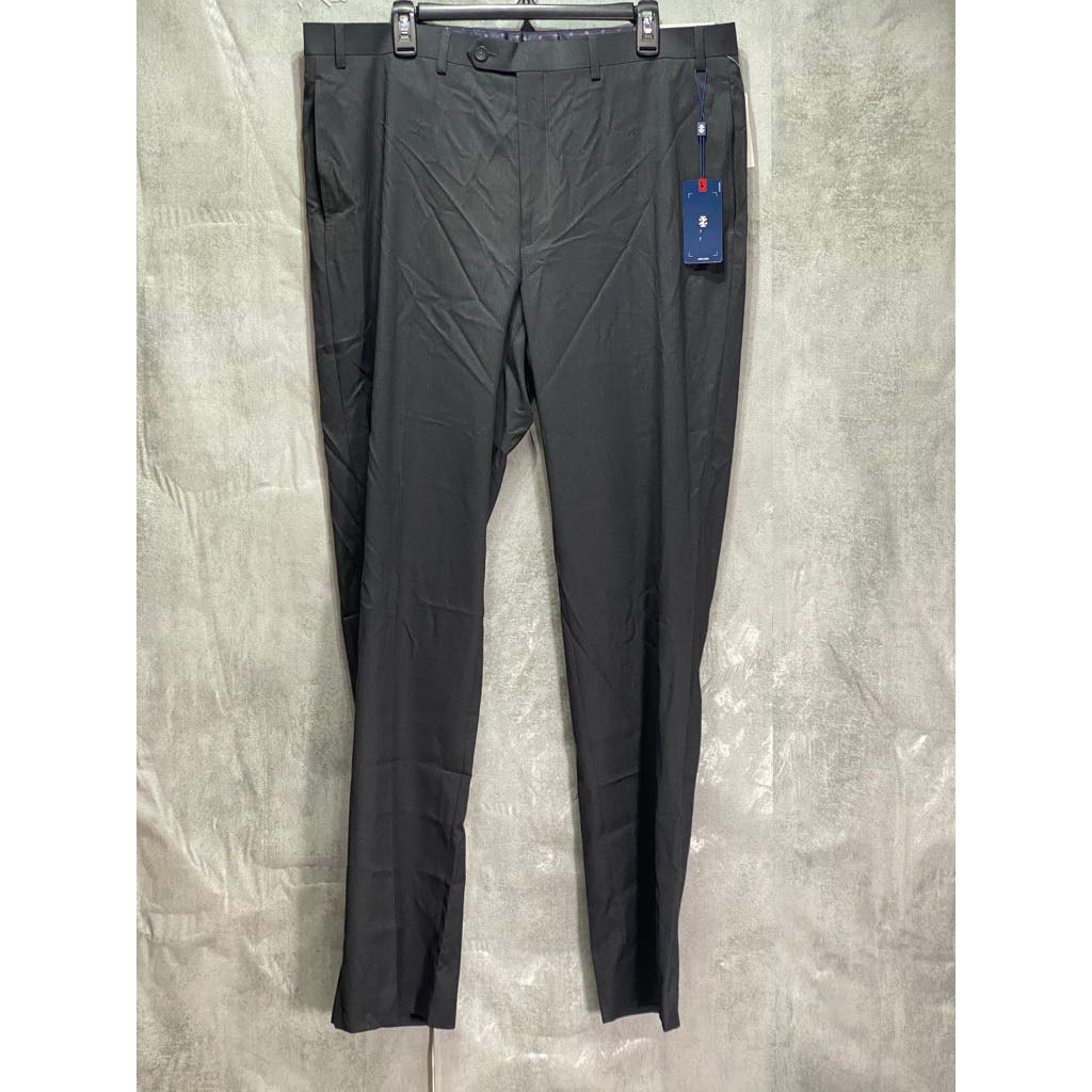 IZOD Solid Black Classic-Fit Flat Front Suit Pants SZ 38X34
