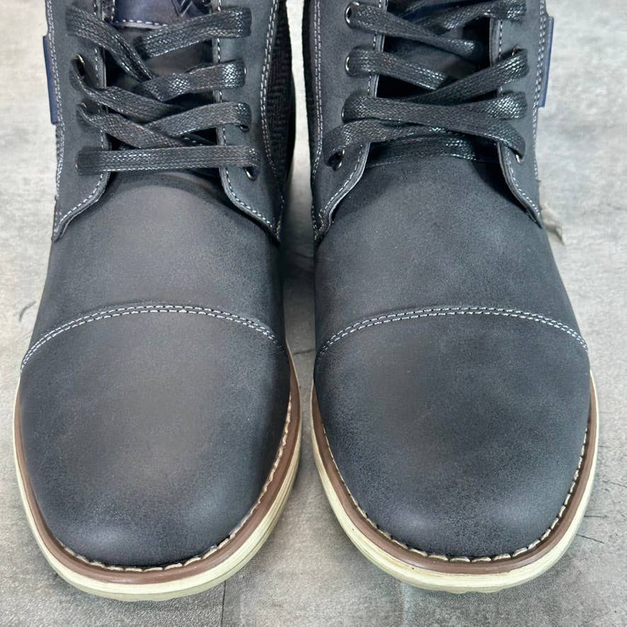 VANCE CO. Men's Black Jones Cap-Toe Lace-Up Boots SZ 9