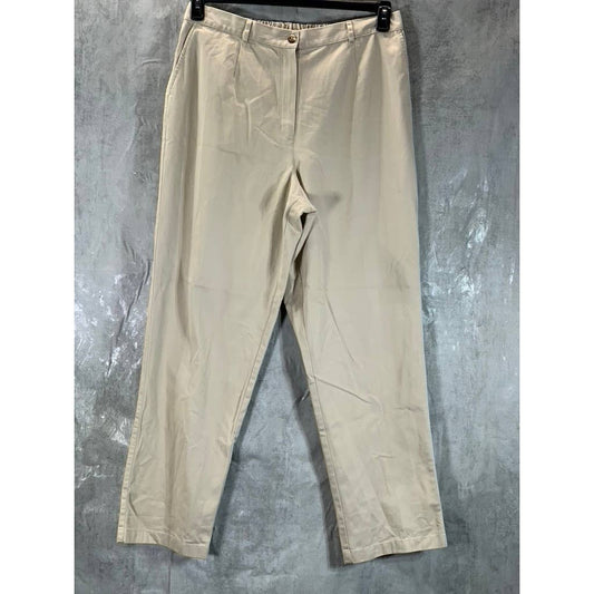 L.L BEAN Women's Khaki High-Rise Original-Fit Tapered Leg Bayside Pants SZ 18