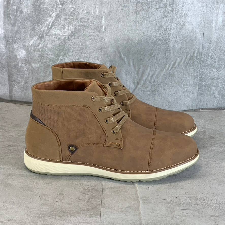VANCE CO. Men's Tan Faux-Leather Austin Lace-Up Chukka Boot SZ 9