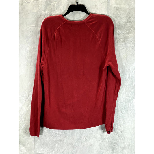 BANANA REPUBLIC Men's Burgundy Crewneck Long-Sleeve Pullover Sweater SZ S