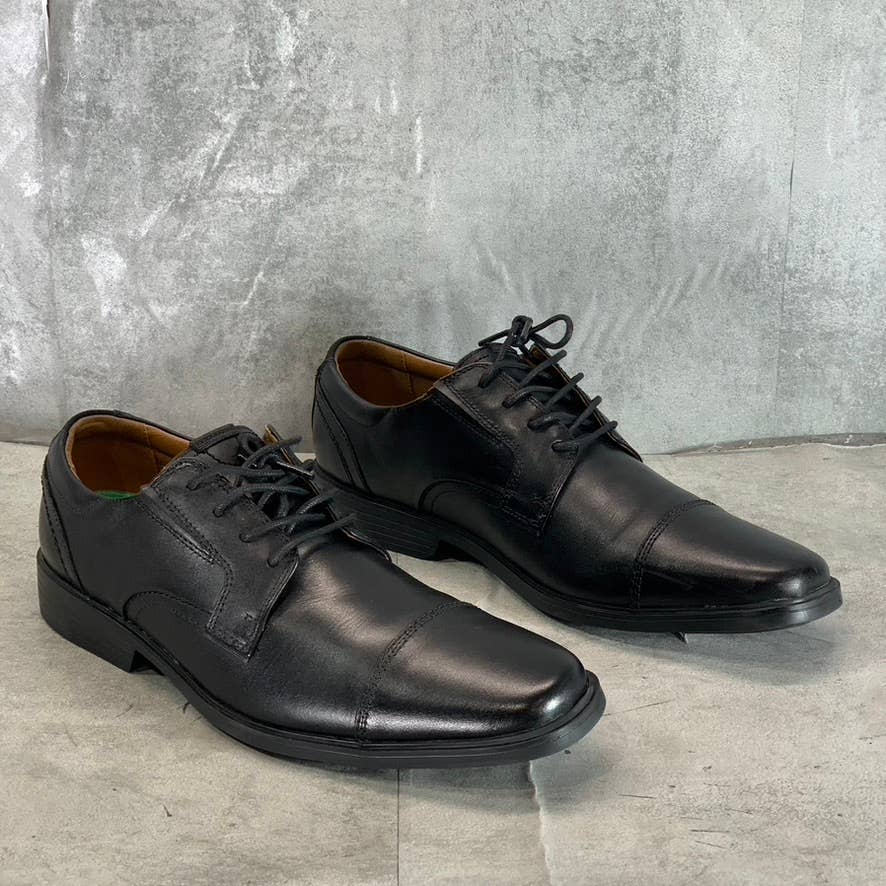 CLARKS Collection Men's Black Leather Clarkslite Cap Comfort Lace-Up Oxford SZ10
