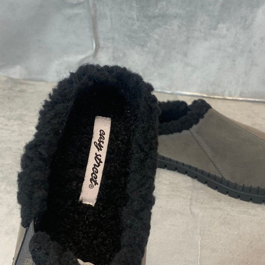 EASY STREET Grey Praire Comfort Faux Fur Round-Toe Slip-On Mules SZ 9.5