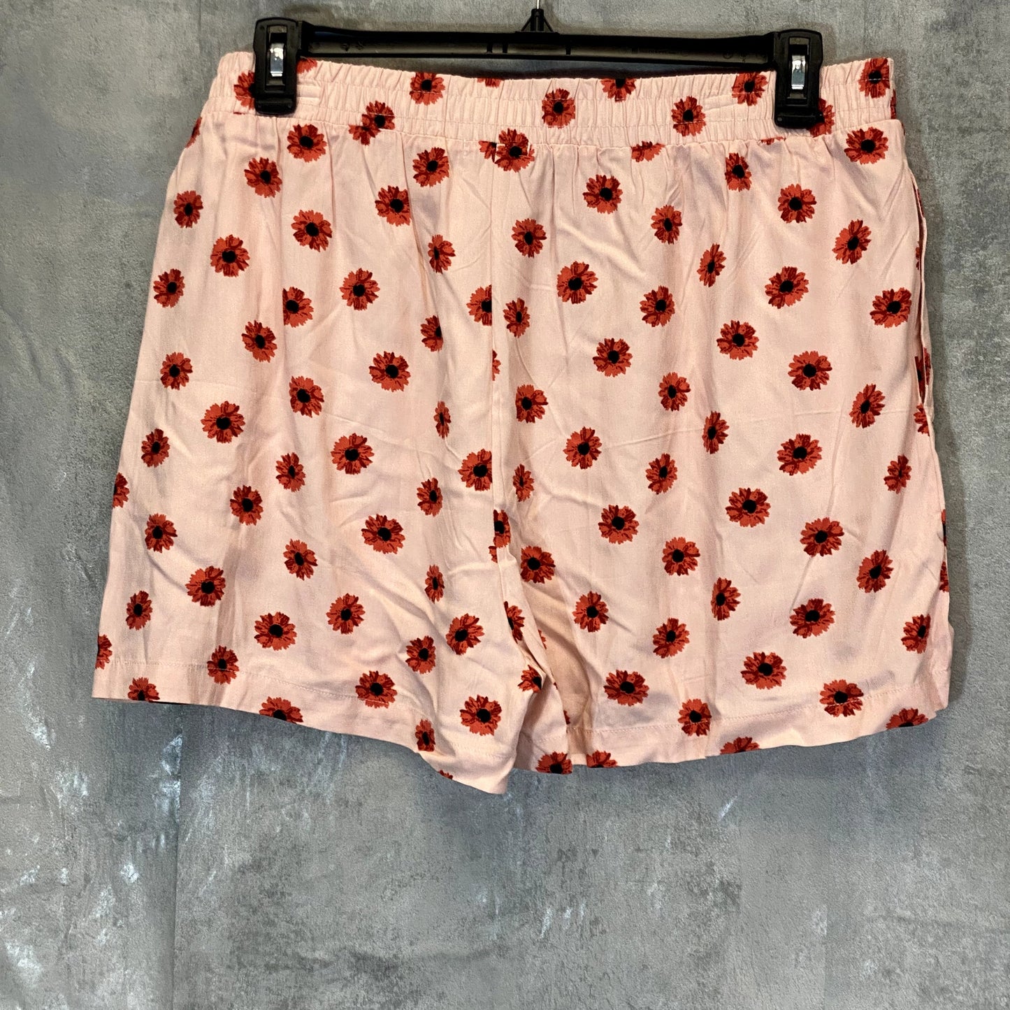 ABOUND Women's Plus Size Pink Daisy Dots Easy Flowy Lightweight Elastic Waist Pull-On Shorts SZ 1X