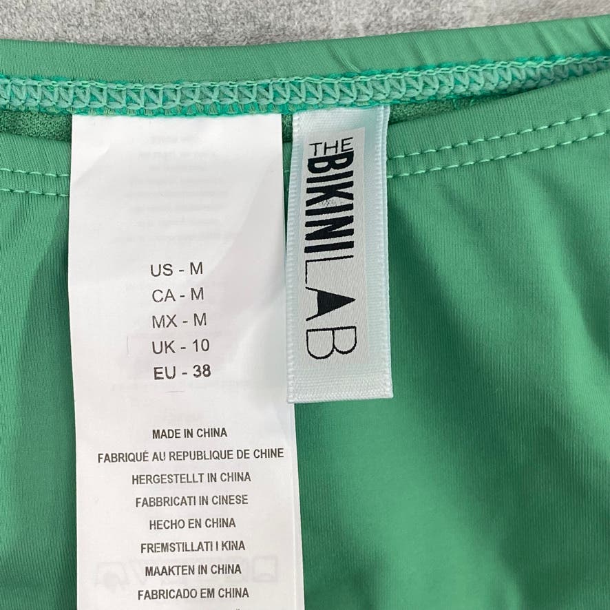 THE BIKINI LAB Solid Green High Cut Lined Bikini Bottom SZ M