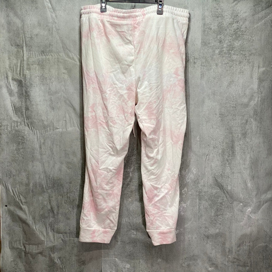 1. STATE Plus Size Pink Tie-Dye High-Rise Drawstring Pull-on Jogger Pants SZ 1X
