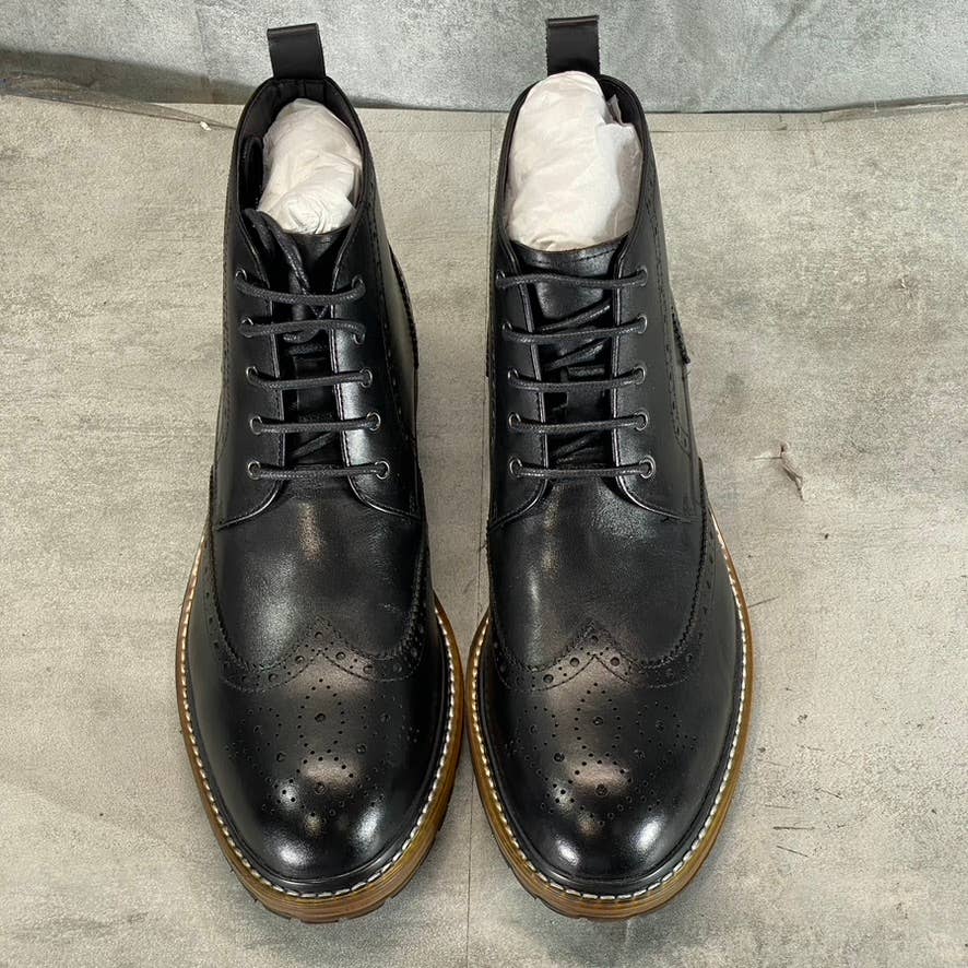 VINTAGE FOUNDRY CO. Men's Black Leather Titus Lace-Up Ankle Boots SZ 9