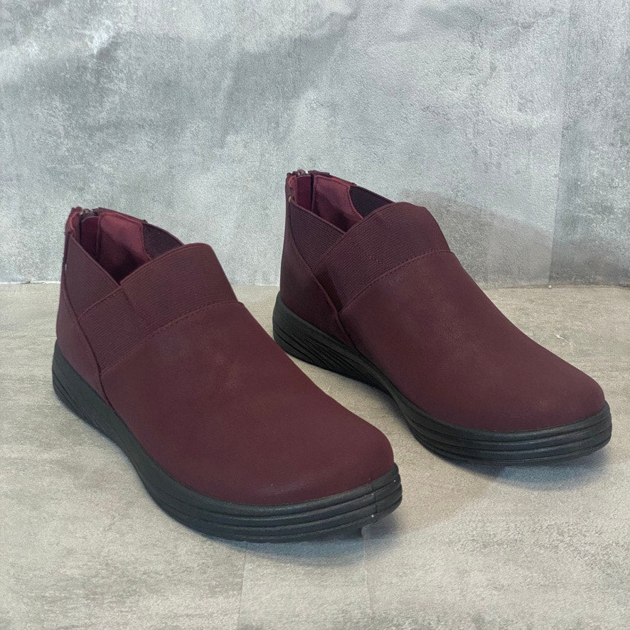 EASY STREET Burgundy Matte Nayan Slip-On Back Zipper Sneaker Booties SZ 9