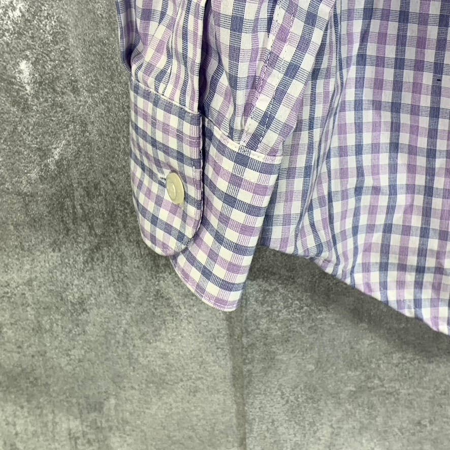 PRONTO UOMO Men's Pink Mini Check Non-Iron Button-Up Dress Shirt SZ 16.5 34-35