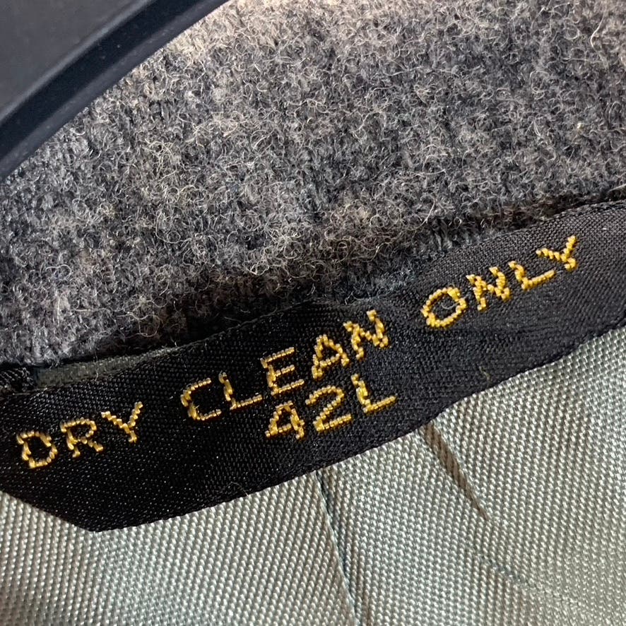 IMPERIAL BY HAGGAR Men's Heathered Gray One-Button Wool Sport Coat SZ 42L