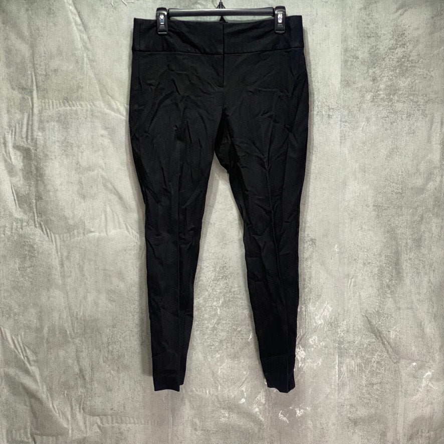 ALFANI Petite Solid Black Mid-Rise Slim-Fit Short Pants SZ 6P/Short