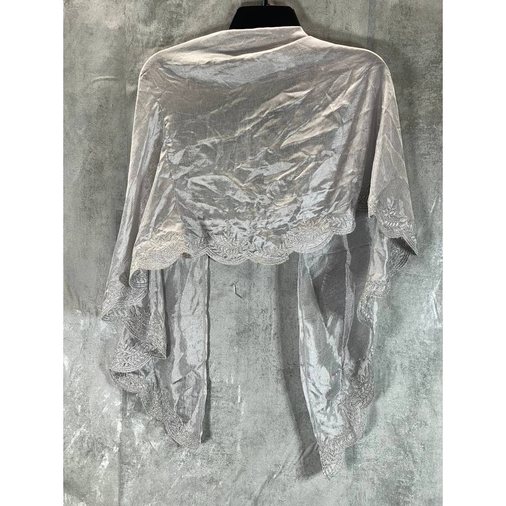 INC INTERNATIONAL CONCEPTS Women's Silver Crescent Scalloped Wrap SZ OS