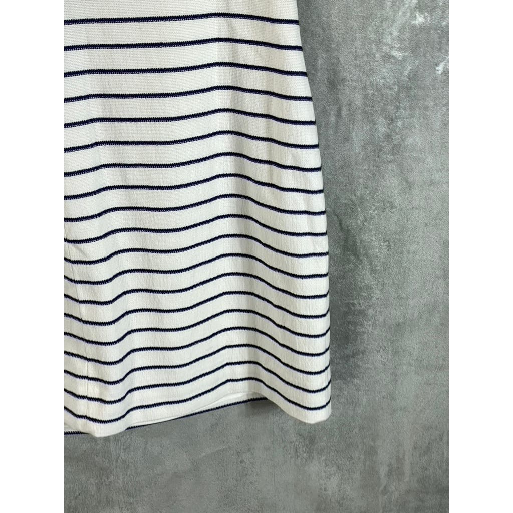 SAIL TO SABLE Women's Navy Stripe Short Sleeve Mini Dress SZ M