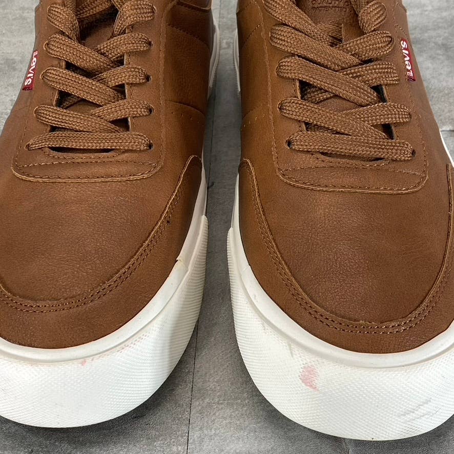 LEVI'S Men's Tan/Brown Munro NM Faux-Leather Retro Low-Top Lace-Up Sneaker SZ9.5