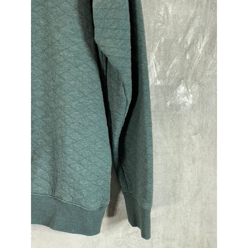GOODFELLOW & CO Men's Green Diamond Quilted Snap Henley Pullover Sweatshirt SZ M