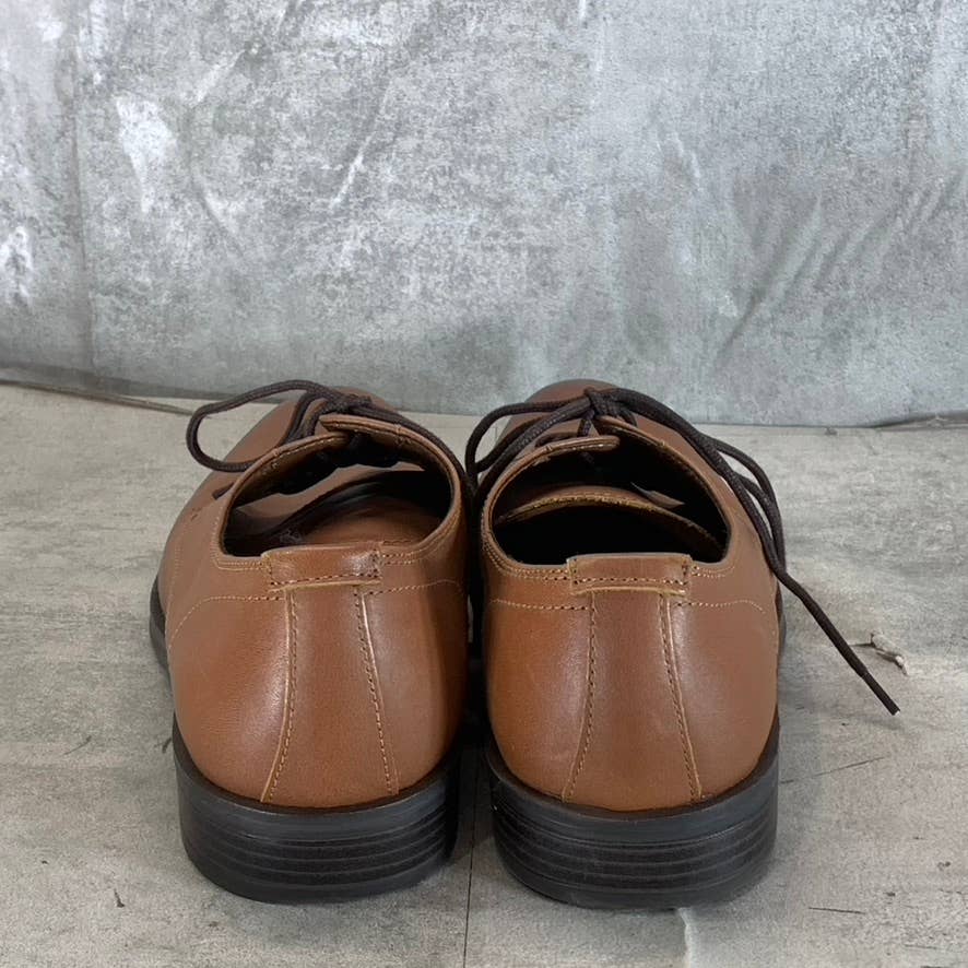 CALVIN KLEIN Men's Light Brown Leather Jack Lace-Up Dress Loafers SZ 9