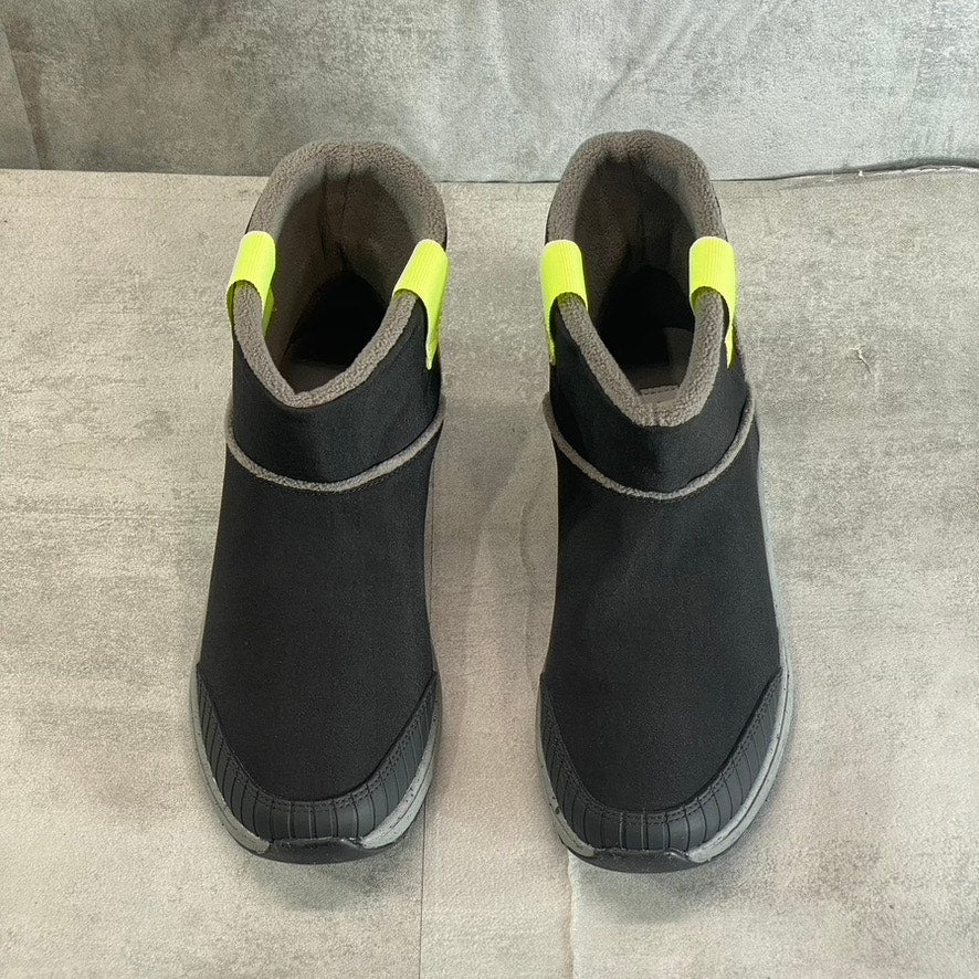 DR. SCHOLL'S Women's Black Home Boots Slip-On Faux Fur Round-Toe Ankle Boots SZ7