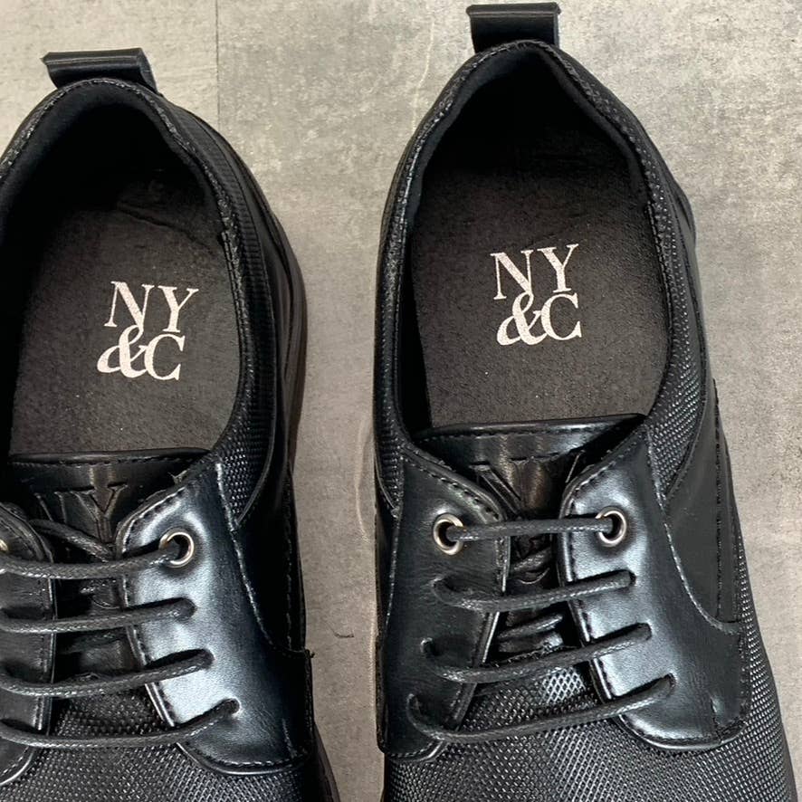 NEW YORK & COMPANY Men's Black Faux-Leather Cooper Lace-Up Oxford Shoes SZ 9.5