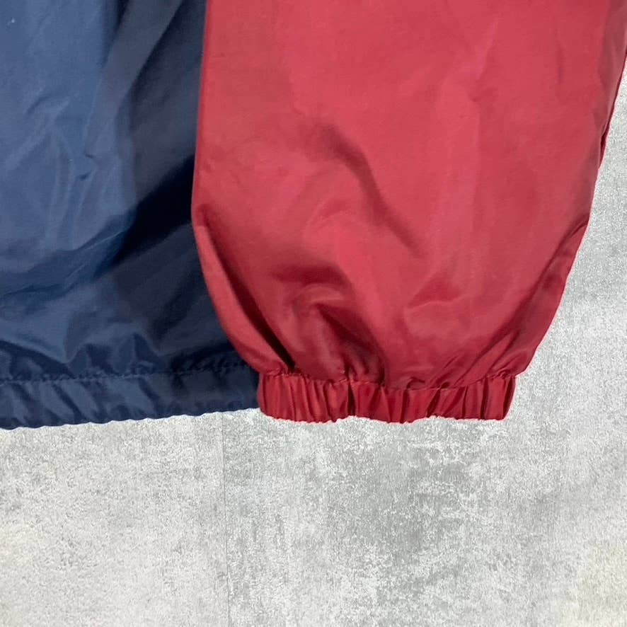 VANS Men's Navy/Burgundy Off The Wall Snap Button Windbreaker SZ M