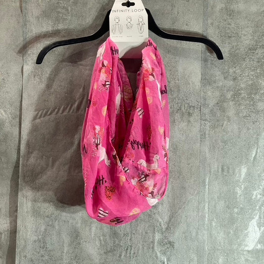 COLLECTION18 Women's Pink Llama Heart Infinity Loop Scarf SZ OS